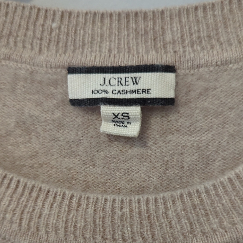 J. Crew Cashmere Sweater Crewneck‎ Tan size XS - Picture 5 of 9